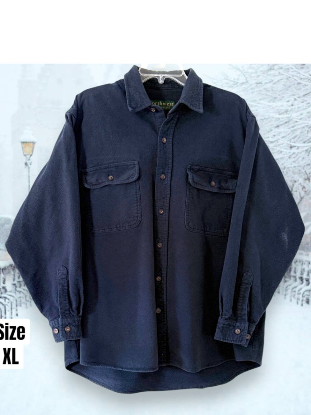 Northwest Winter Weight Men's Heavy Flannel Button Down Long Sleeve Rugged Shirt